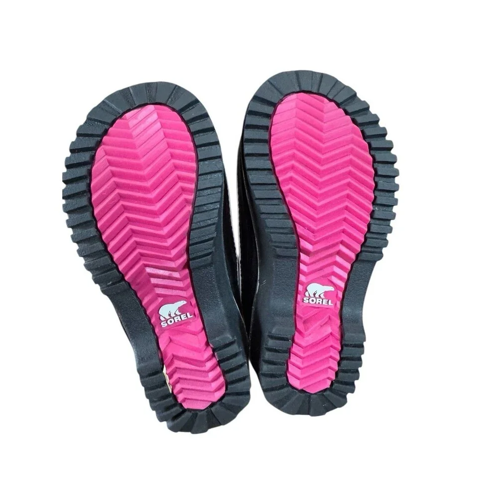 Sorel Toddler Girls Size 8 Snow Boots Pink Waterproof Children Shoes Faux Fir